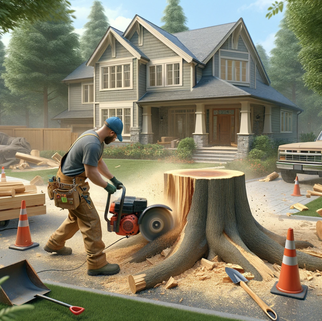 Toronto property with stump removed, ready for landscaping