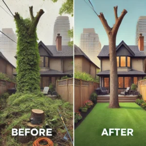 Emergency tree removal service in Rosedale after storm damage.
