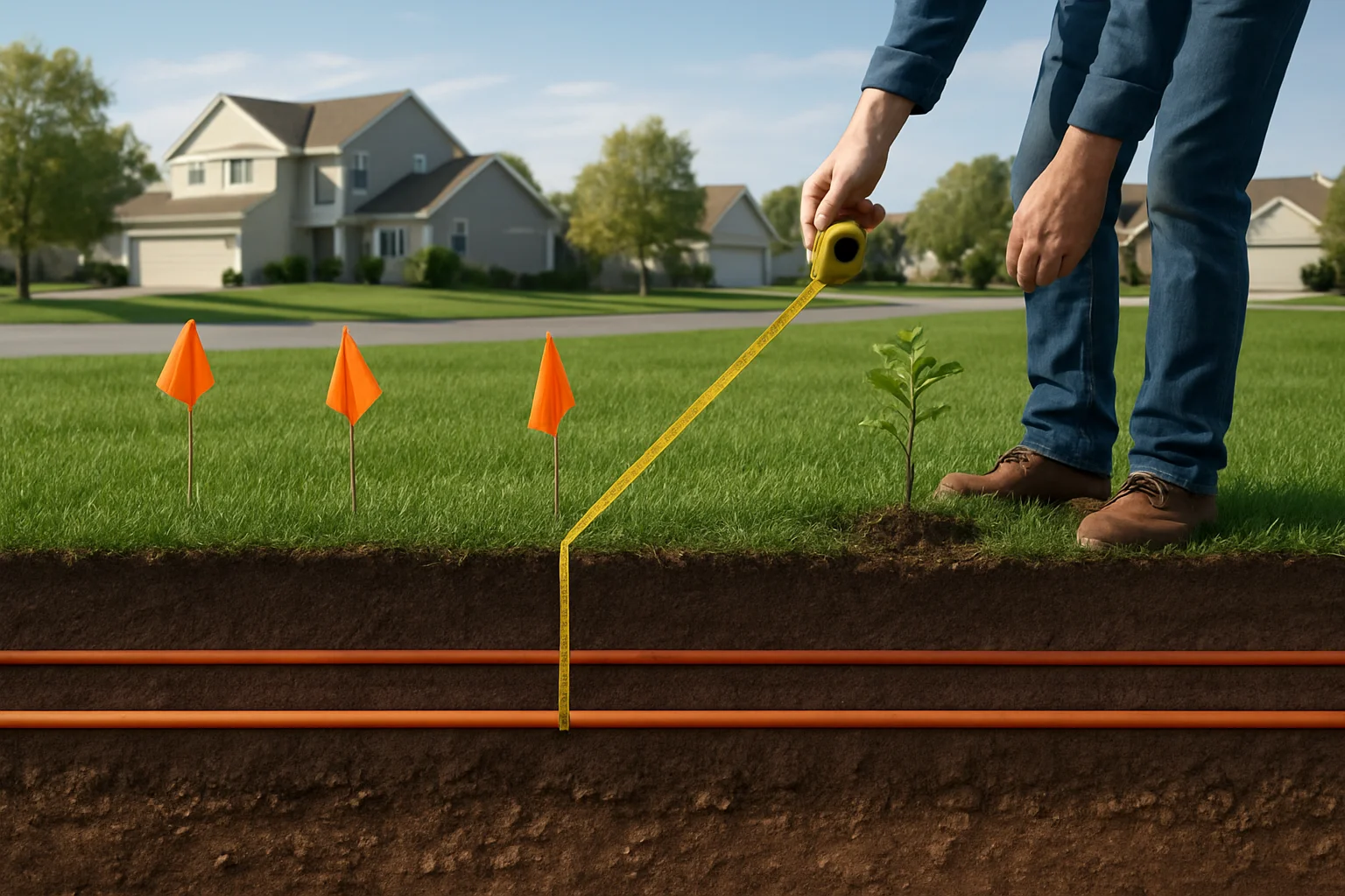 How close to the underground power line can I plant a tree?